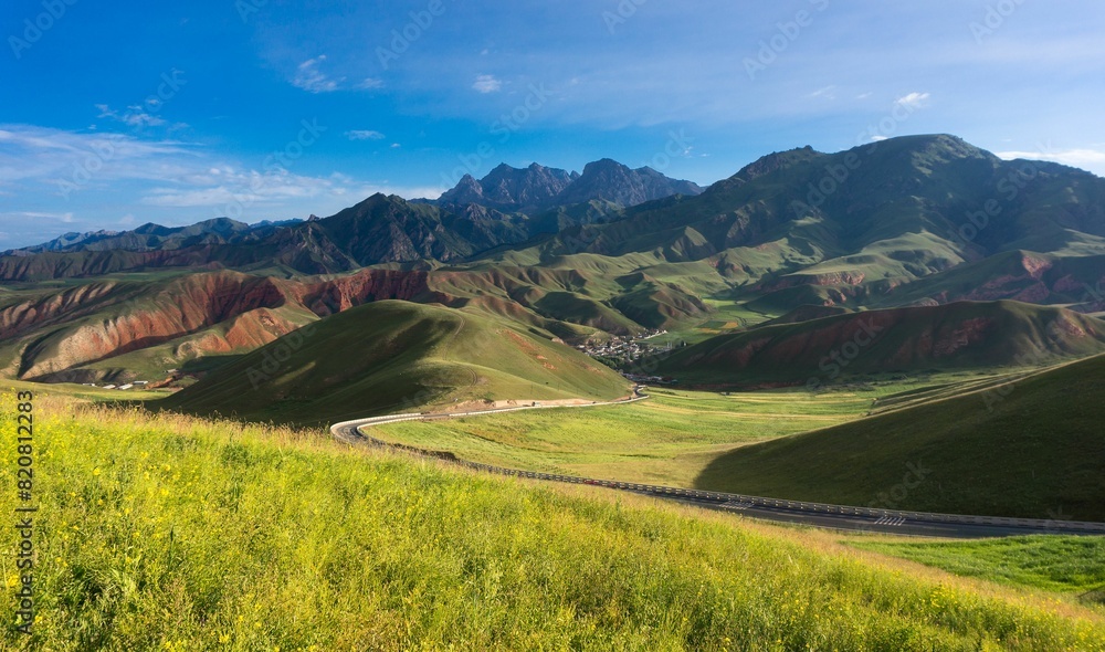 Stunning view of rolling mountains in the Qinghai region Stunning view of rolling mountains in the Qinghai region