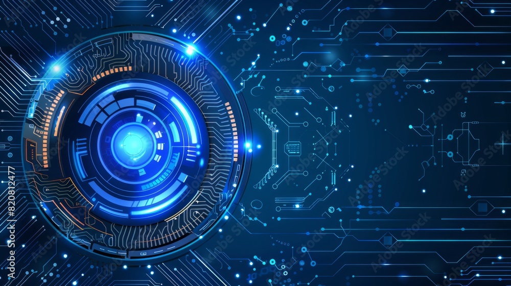 Blue background image with a sense of technology Blue background image with a sense of technology