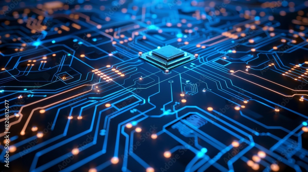 Blue background image with a sense of technology Blue background image with a sense of technology