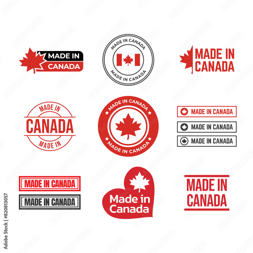 Made in canada label or logo design template Made in canada label or logo design template