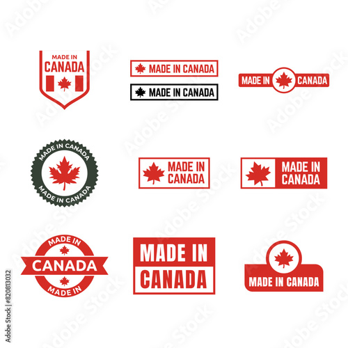 Made in canada label or logo design template