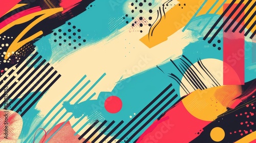 Abstract Lines and Bold Colors Hipster Style background