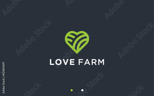 love with farming logo design vector silhouette illustration
