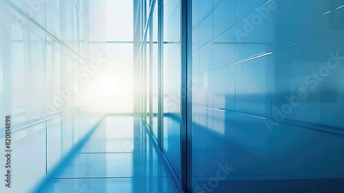 A clear view of a building through a glass door. Suitable for architectural and real estate concepts