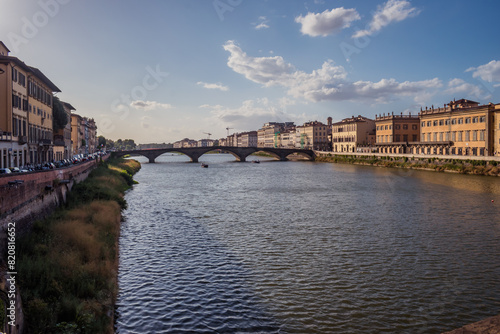 Alla Carraia bridge with five arches over the river Arno, Florence ITALY photo