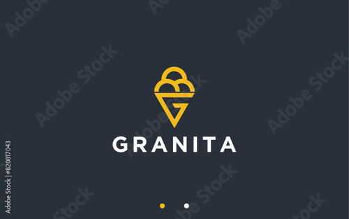 letter g with ice cream logo design vector silhouette illustration