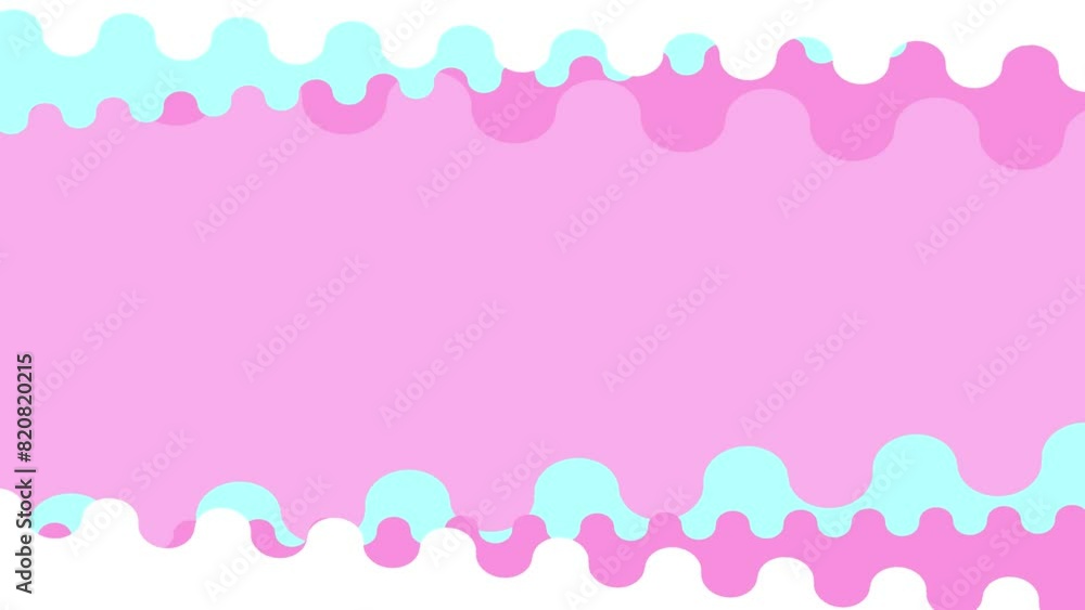 pop cute clouds line geometric frame animation background