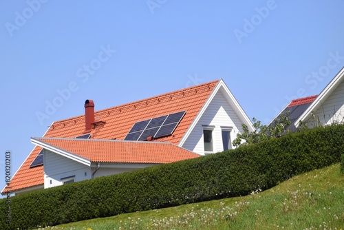 Wallpaper Mural Solar panels on the roof of a house. Alternative heating system and energy saving Torontodigital.ca