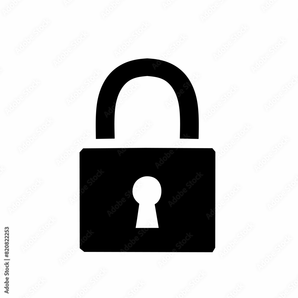 padlock icon with keyhole isolated on white background padlock icon with keyhole isolated on white background