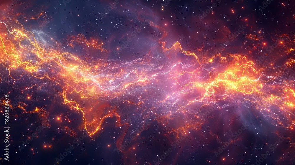 Abstract Nebula with Glowing Energy Cosmic Current Abstract Nebula with Glowing Energy Cosmic Current