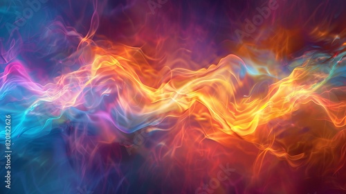 Abstract Nebula with Glowing Energy Cosmic Current