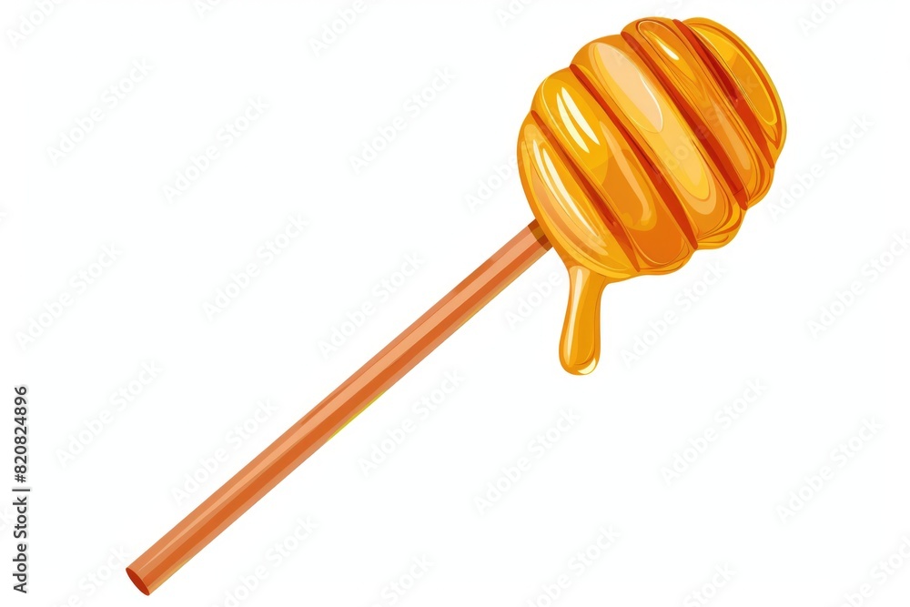 A wooden stick with a dollop of honey on it. Perfect for food and cooking concepts A wooden stick with a dollop of honey on it. Perfect for food and cooking concepts