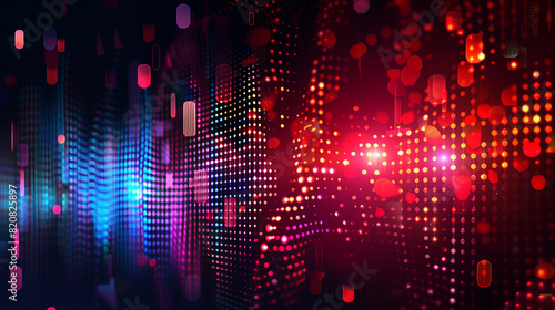 Wallpaper Mural A colorful, abstract background with many dots and a red heart in the center. The background is filled with a variety of colors and shapes, creating a dynamic and energetic atmosphere Torontodigital.ca