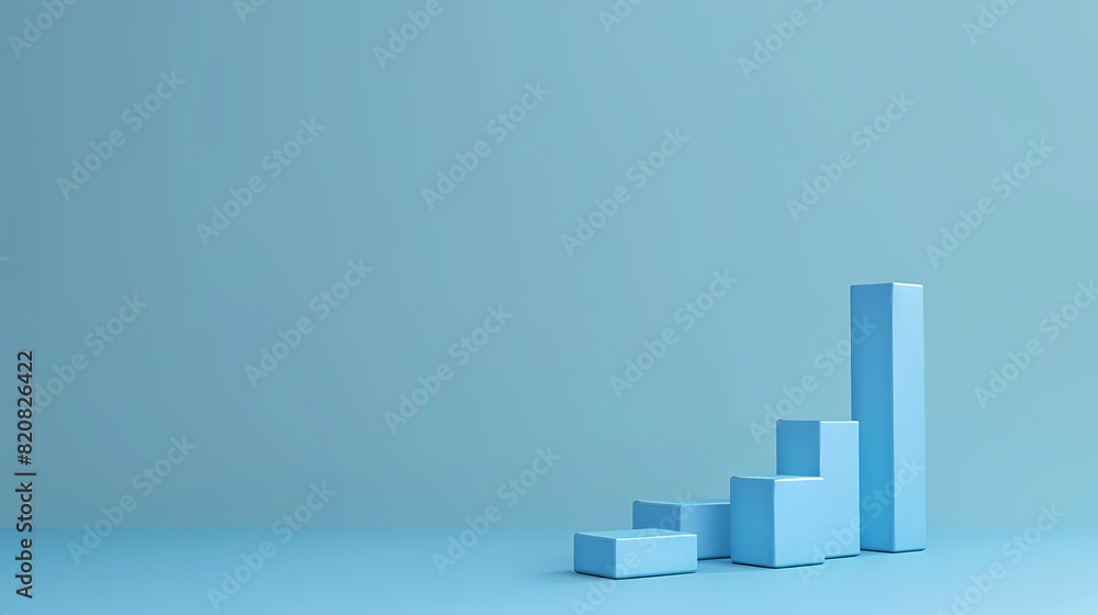 Fototapeta premium 3D rendering of a simple bar chart