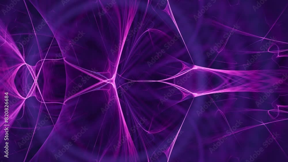Intersecting fractal wavelengths of glowing purple crossover lights, futuristic technology pattern lines in dynamic motion Intersecting fractal wavelengths of glowing purple crossover lights, futuristic technology pattern lines in dynamic motion