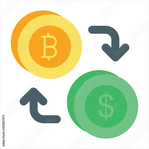 Bitcoin and Cryptocurrency Vector Flat Icons