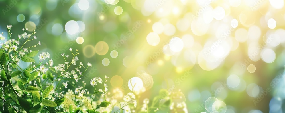 The sun shines through the tree leaves, brightening the landscape