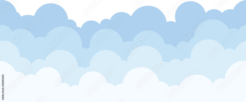 Blue clouds layer seamless border, cut out isolated with transparent background. Blue clouds layer seamless border, cut out isolated with transparent background.