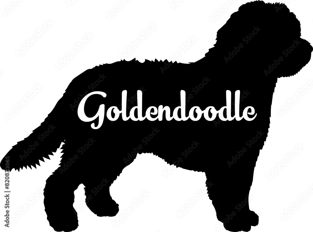 Goldendoodle Dog silhouette dog breeds logo dog monogram vector Goldendoodle Dog silhouette dog breeds logo dog monogram vector