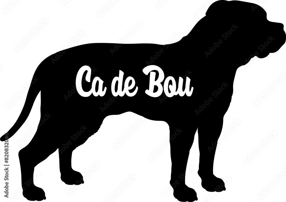 Ca de Bou. Dog silhouette dog breeds logo dog monogram vector