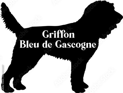 Griffon Bleu de Gascogne. Dog silhouette dog breeds logo dog monogram vector photo