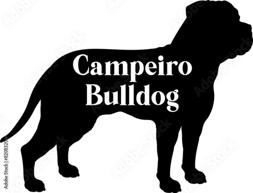 Campeiro Bulldog. Dog silhouette dog breeds logo dog monogram vector