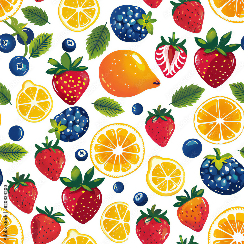 retro style cute fruits theme pattern background, retro style cute fruits theme pattern background,