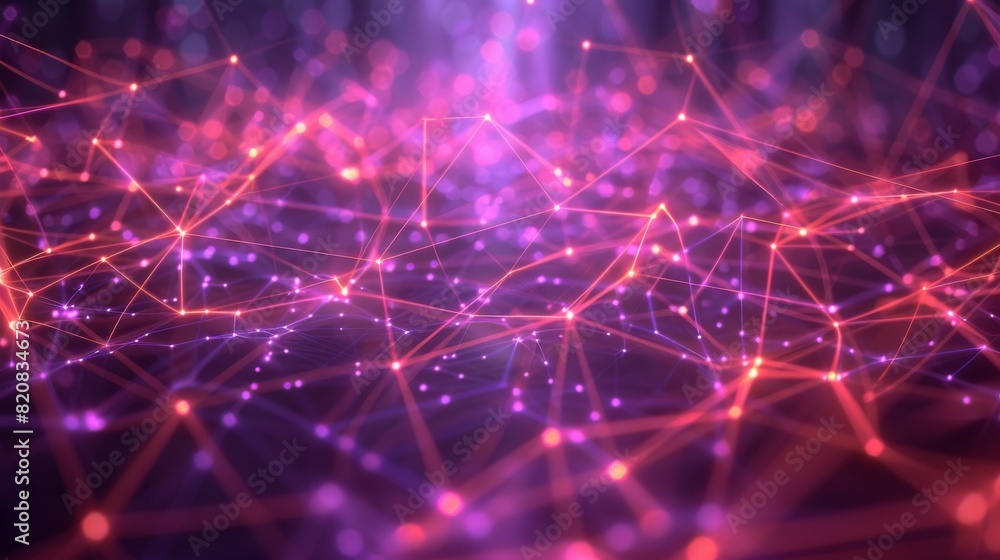 Abstract Digital Network of Connected Lines in a Vibrant Glow Abstract Digital Network of Connected Lines in a Vibrant Glow