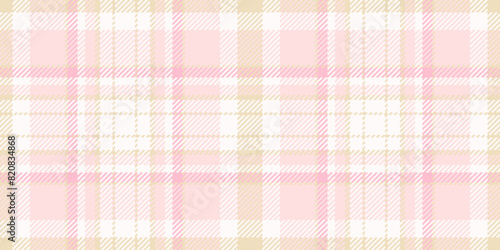Home background tartan check, paint vector fabric texture. Apartment pattern plaid textile seamless in white and misty rose colors.
