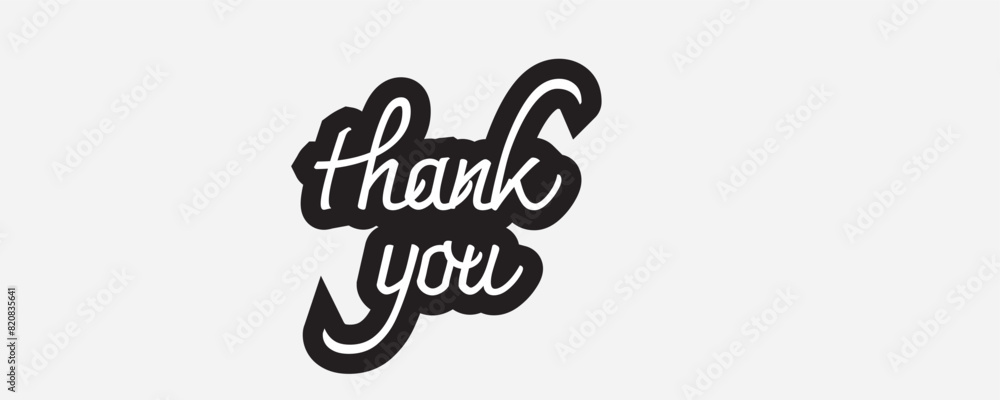 black and white thank you text art design black and white thank you text art design