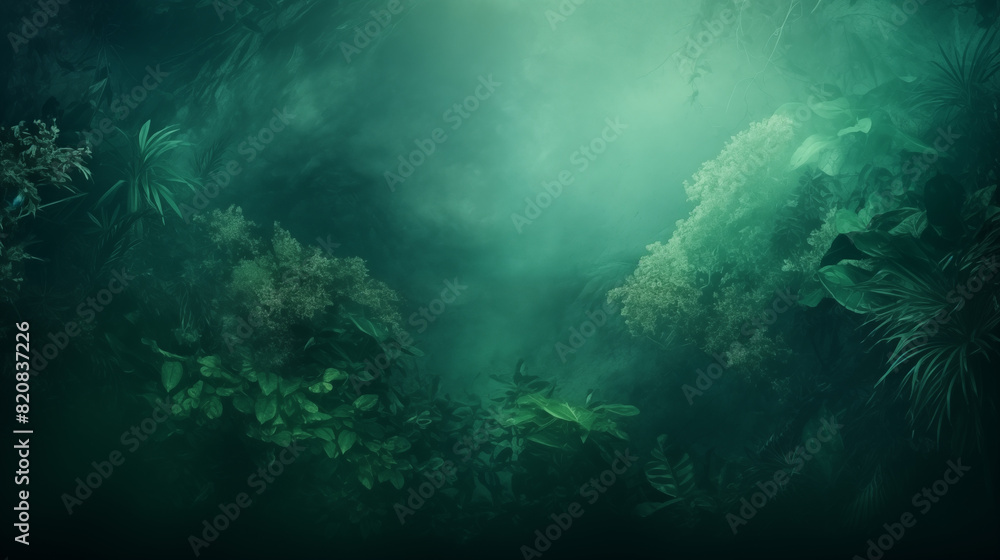 Obraz premium Lush Greenery in a Misty Forest