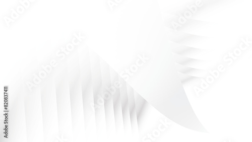 Abstract white and gray color, modern design stripes background with curve lines. Vector illustration.
