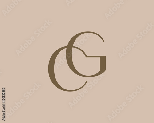 CG or GC letter logo icon design. Classic style luxury initials monogram.