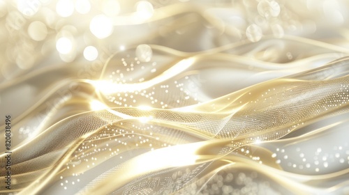 Abstract Delicate Lines and Sparkling Bokeh Luxurious Aura Background