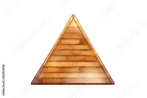 The Enigmatic Wooden Prism on a White or Clear Surface PNG Transparent Background.