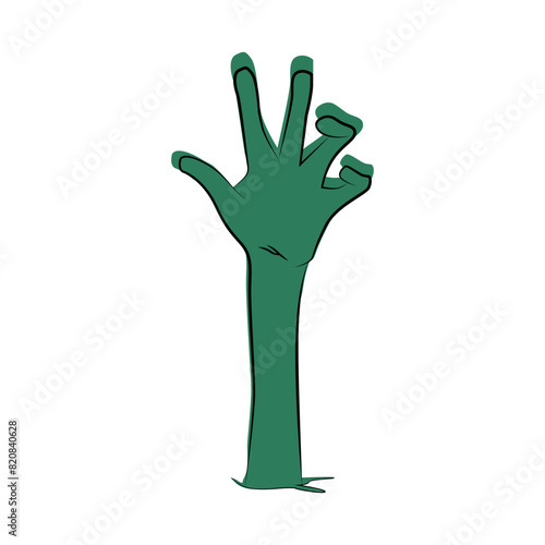 Zombie hand icon. Silhouette for Halloween decorations (ID: 820840628)