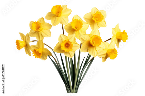 Wallpaper Mural Sunshine Blooms: A Vibrant Vase of Yellow Flowers on a White or Clear Surface PNG Transparent Background. Torontodigital.ca