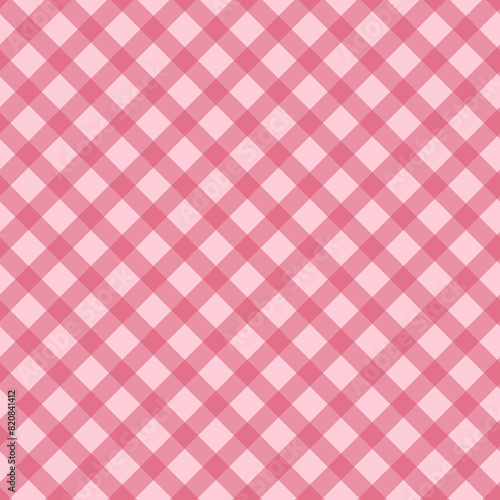 Gingham pattern seamless Plaid repeat in pink.Design for print, tartan, gift wrap, textiles, checkered background for tablecloth