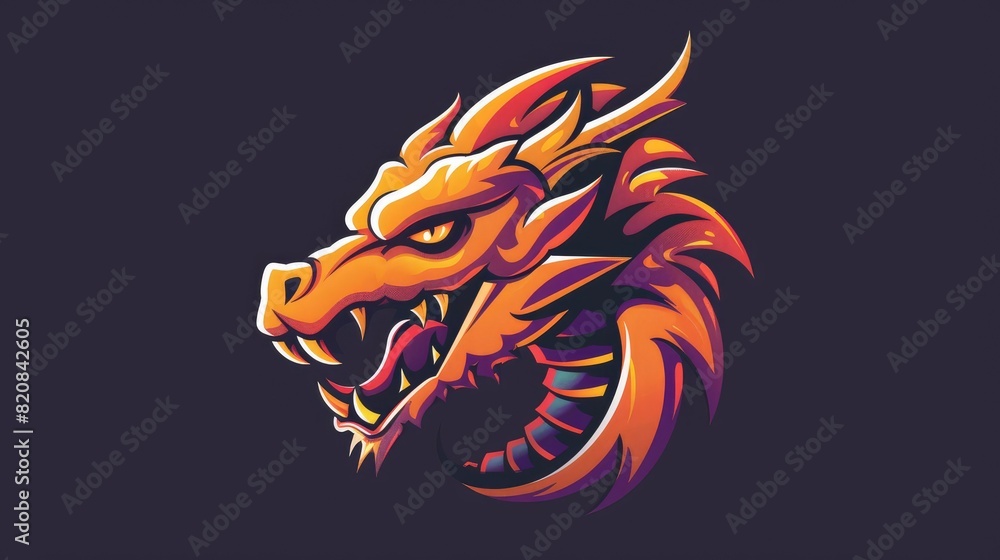 Dragon Head Cartoon Happy Mascot Logo AI generated Dragon Head Cartoon Happy Mascot Logo AI generated