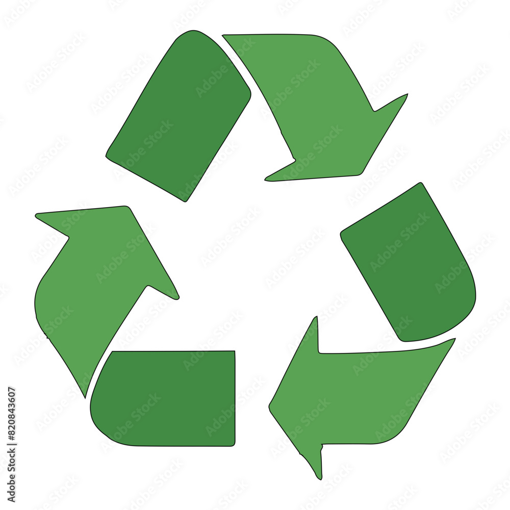Obraz premium Green recycle reuse sustainable green illustration isolated on white