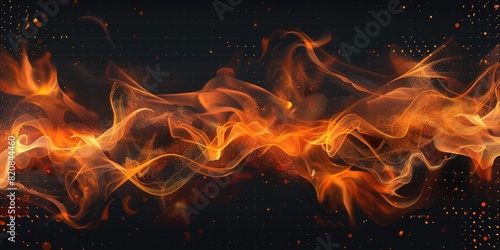 A fire close up on black background with fire and heat keywords