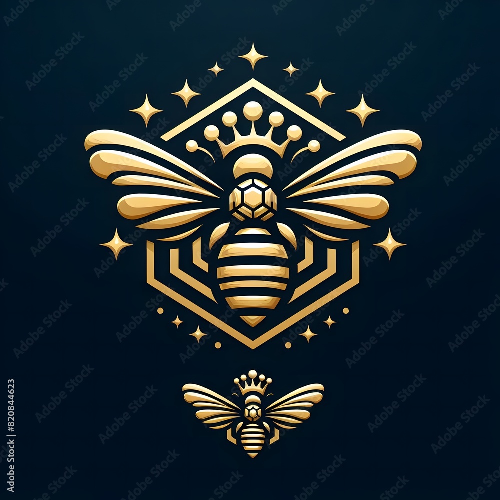 AI Generate of Premium Luxury Vector of Bee Hive, Queen Bee, Golden Bee, Hive, Honeycomb, in Black Background AI Generate of Premium Luxury Vector of Bee Hive, Queen Bee, Golden Bee, Hive, Honeycomb, in Black Background