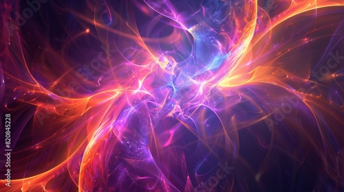 Fractal Lines Bathed in Ethereal Glow Abstract Background