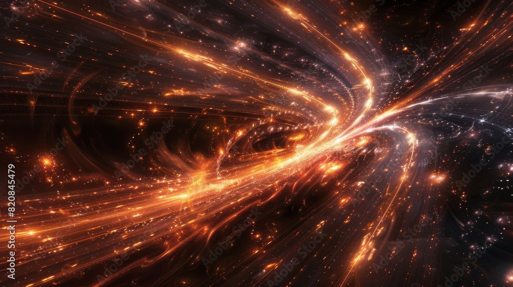 Fototapeta premium Fractal Lines Bathed in Ethereal Glow Abstract Background