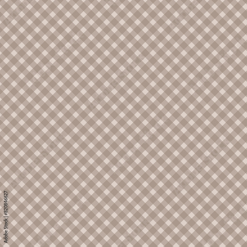 Gingham pattern seamless Plaid repeat in beige and white. Design for print, tartan, gift wrap, textiles, checkered background for tablecloth