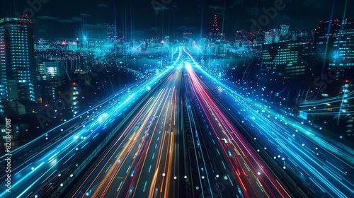 Hyperspeed Highways  Glowing Lines Carry the Power of 5G