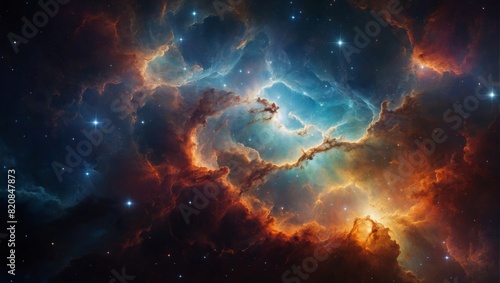 Cosmic Abstract BackgroundCelestial Elements - Bright and Vibrant Space Art.