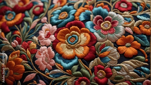 Intricate Chinese Silk Embroidery Close-Up - Traditional Artisan Handcraft Detail Image