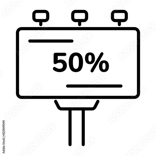 Get this outline icon of sale billboard 
