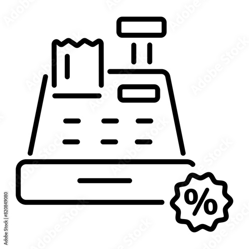 Well-designed line icon of till machine 